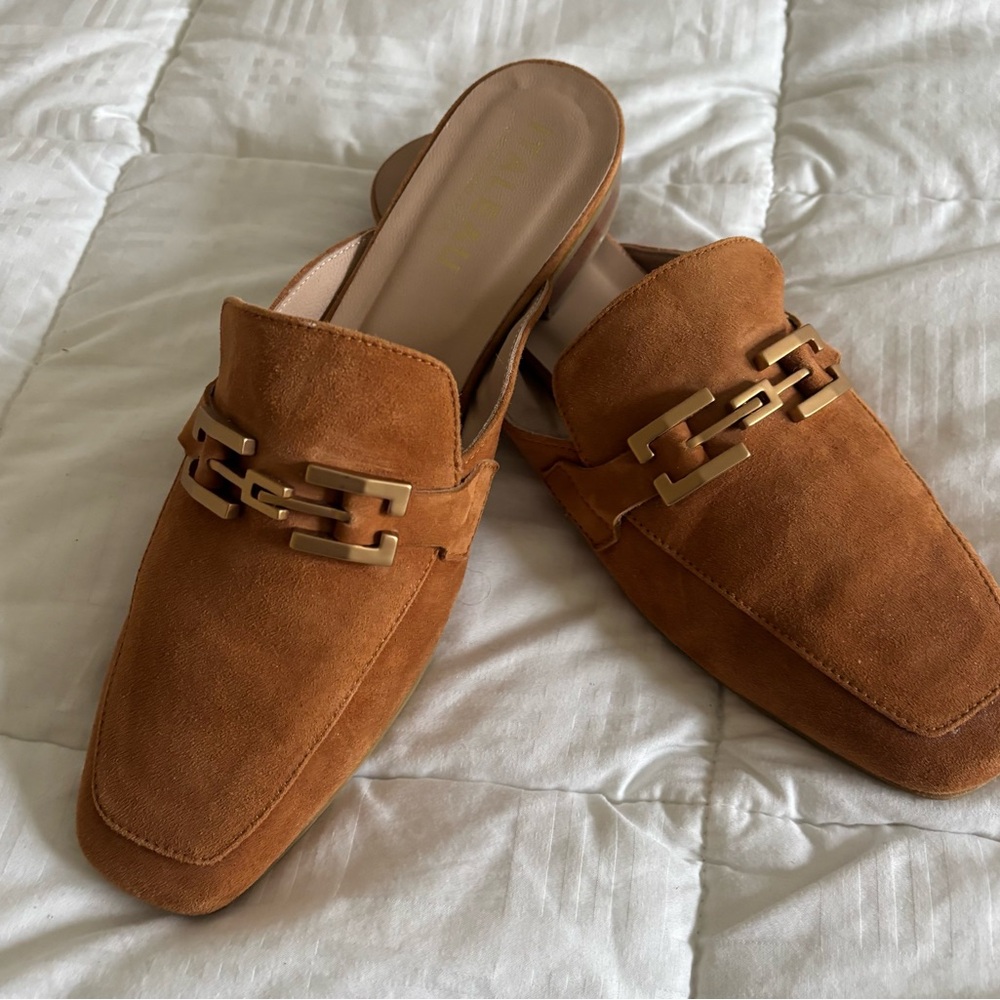 Italeau Cecile Rust suede mules, 39.5 (8.5M)